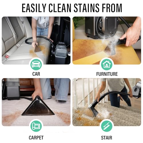 Portable Carpet & Upholstery Cleaner with Steam and Heating V8040