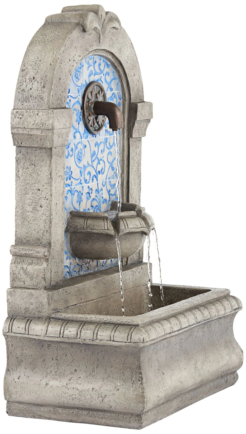 Cascading Spout Bowl Outdoor Wall Water Fountain 30 1/4" U285289