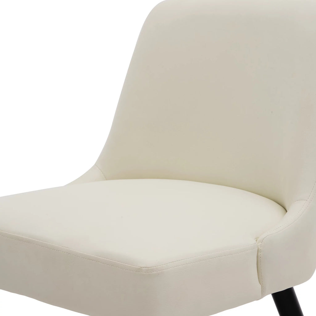 White Upholstered Dining Chair Set of 2 B1539