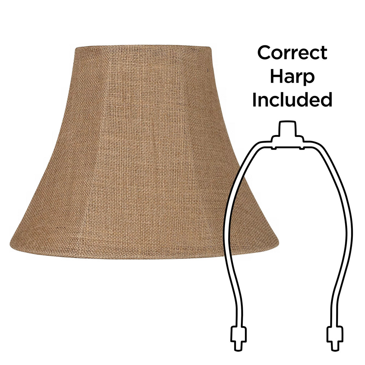 Natural Burlap Medium Bell Lamp Shade 7" Top x 14" Bottom x 10.5" High U732976