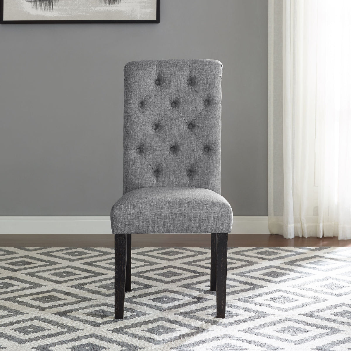 Gray Dining Chair Set of 2 T451