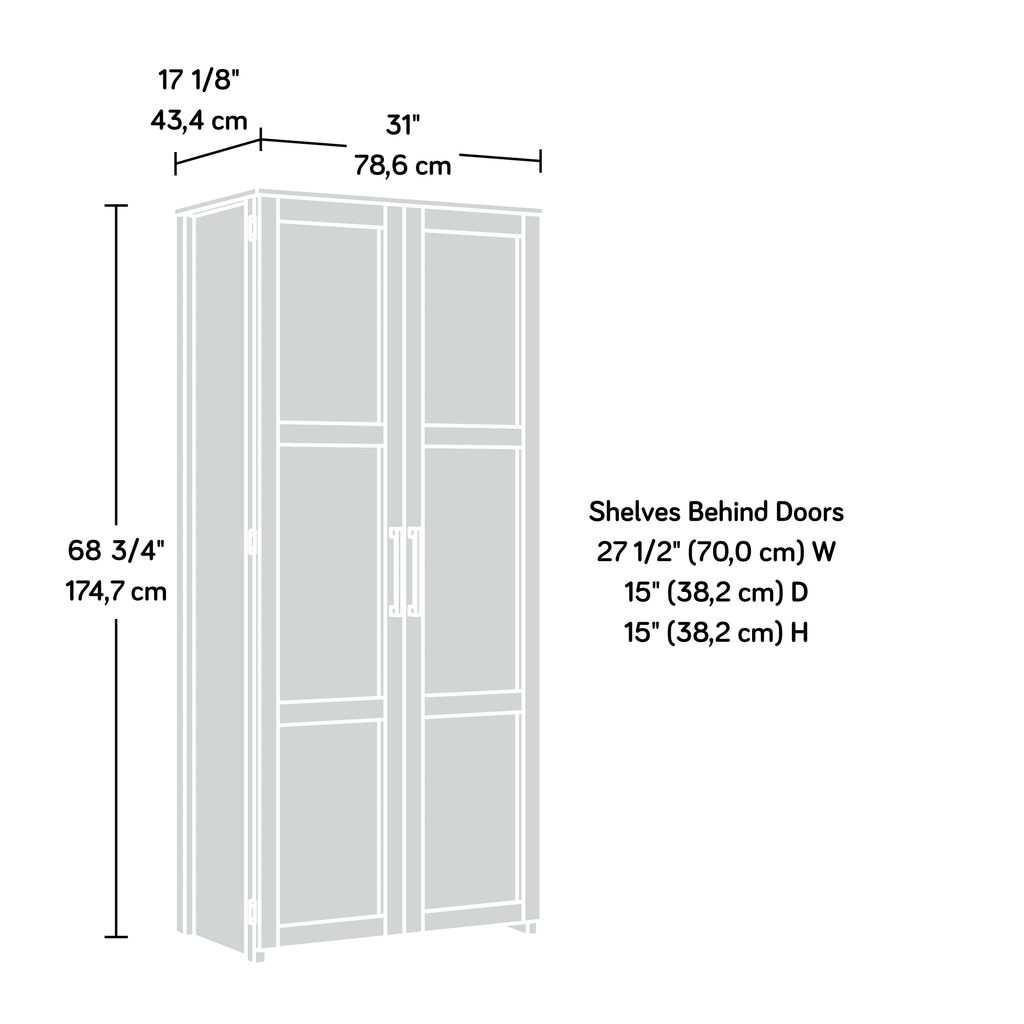 69" Tall 4-Shelf Wood Storage Cabinet C550815