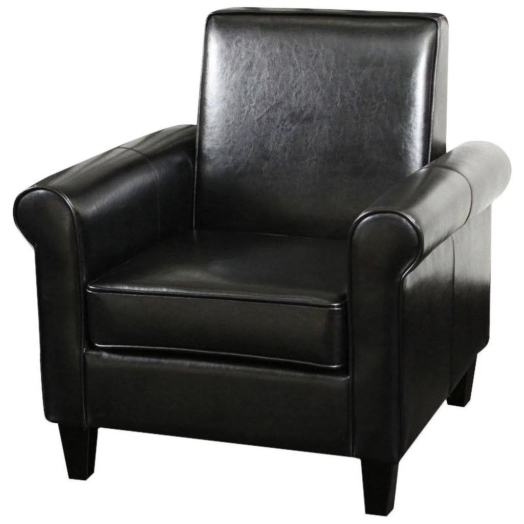 Black Leather Club Chair V502