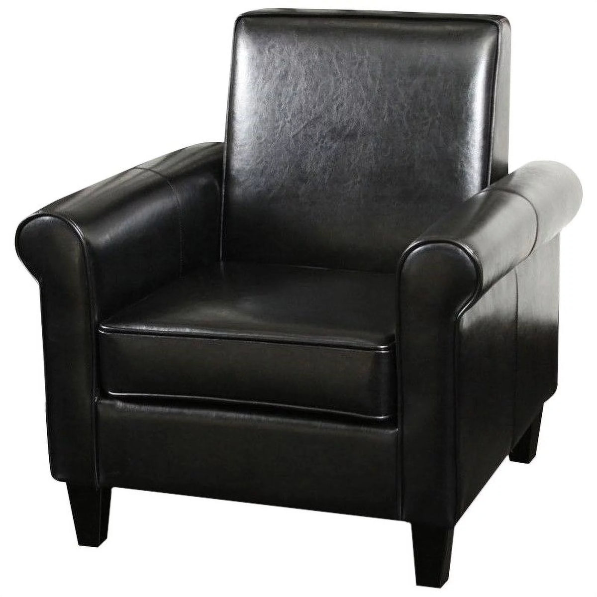 Black Leather Club Chair V502