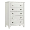 White 5-Drawer Farmhouse Wood Chest L22752