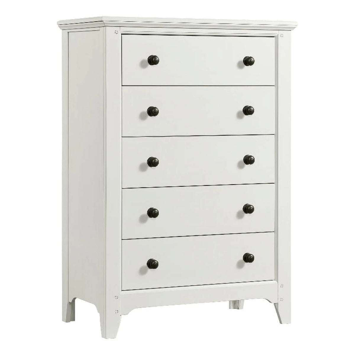 White 5-Drawer Farmhouse Wood Chest L22752