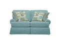 Aqua Loveseat with Four Accent Pillows X3499