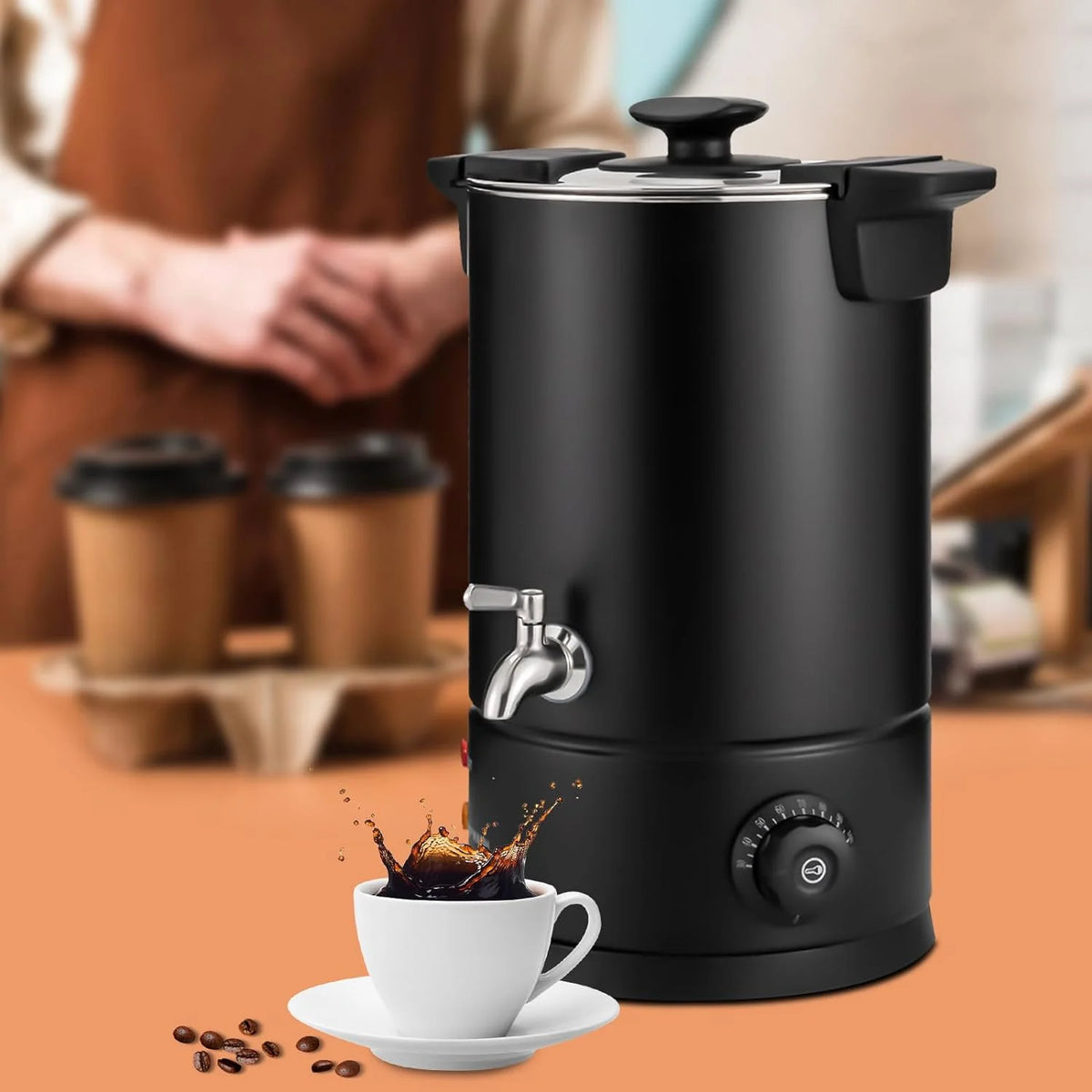 30 Cup Commercial Coffee Urn 8L 1000W Coffee Maker D222815