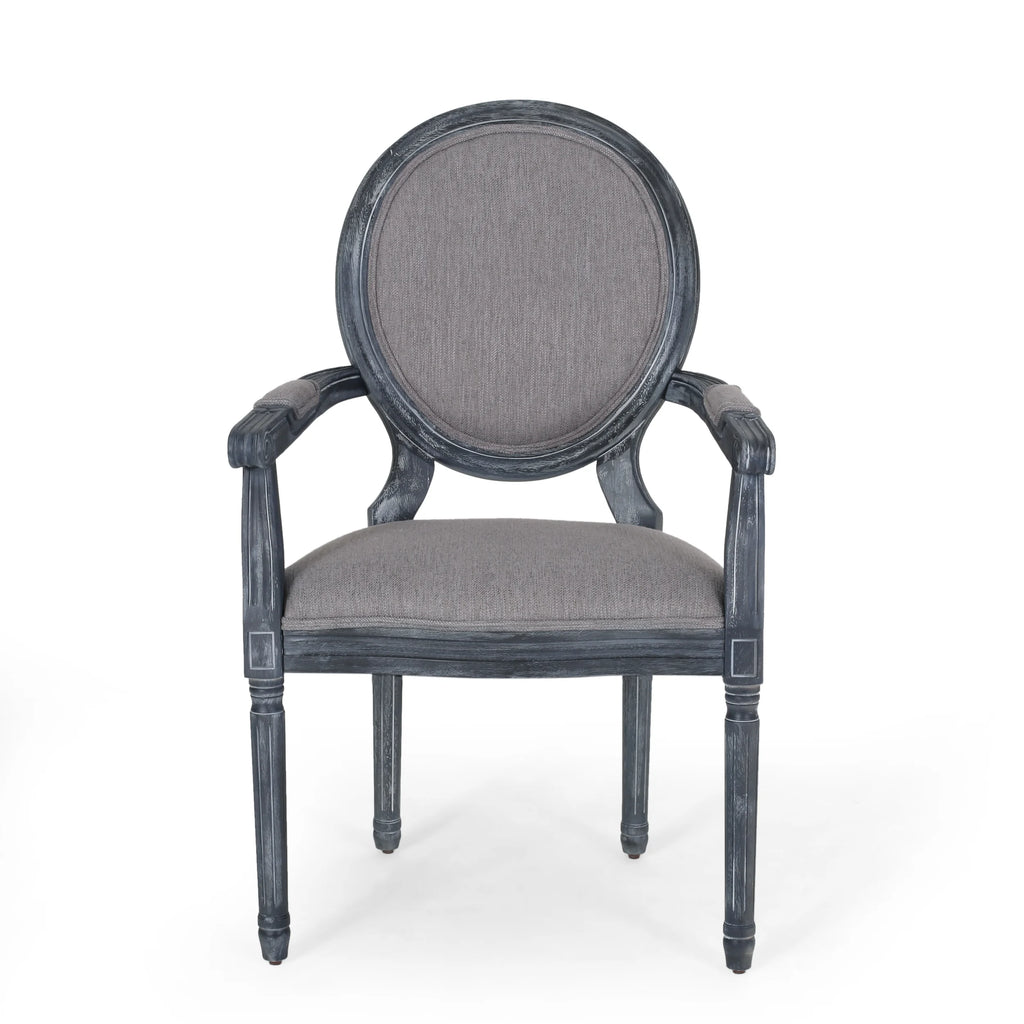 Fabric Upholstered Wood Dining Chairs, Set of 2, Gray H353634