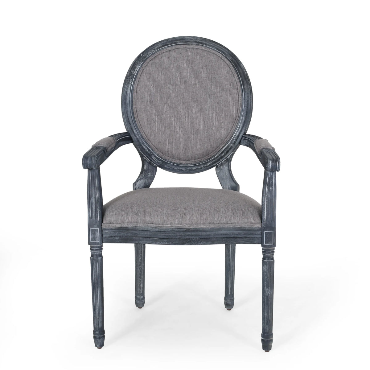 Fabric Upholstered Wood Dining Chairs, Set of 2, Gray H353634