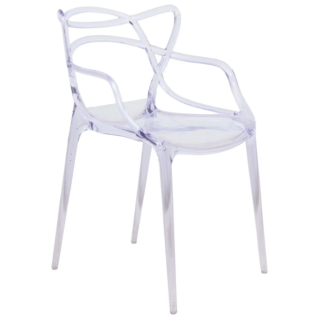 Clear Stackable Plastic Dining Armchair Set of 2 D996