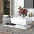 Marble Coffee Table with Black Faux Marble Top Gold Metal Base L44472