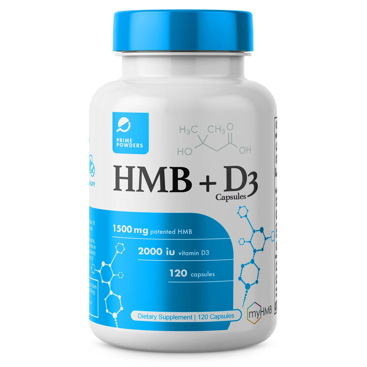 HMB and Vitamin D3 Supplement 1,500mg Capsules 120 Count H417
