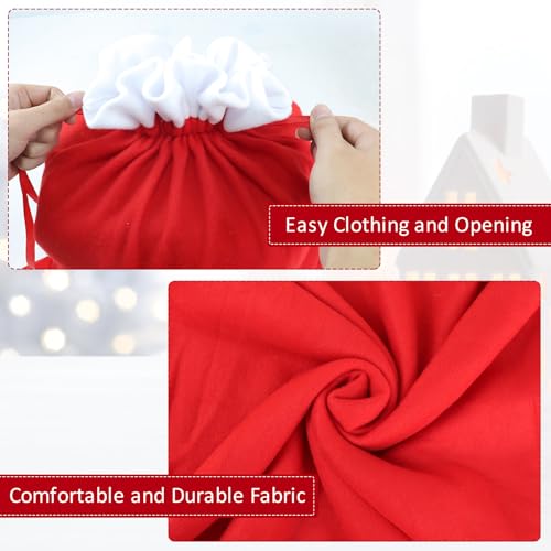2Pcs Christmas Velvet Bags with Drawstring H32295