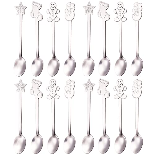 16 Pc Stainless Steel Christmas Spoons Set N403