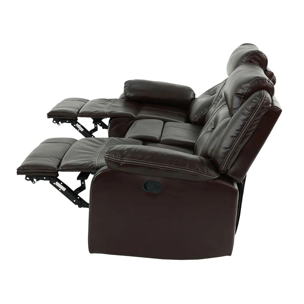 Dark Brown Leatherette Recliner Sofa I796219