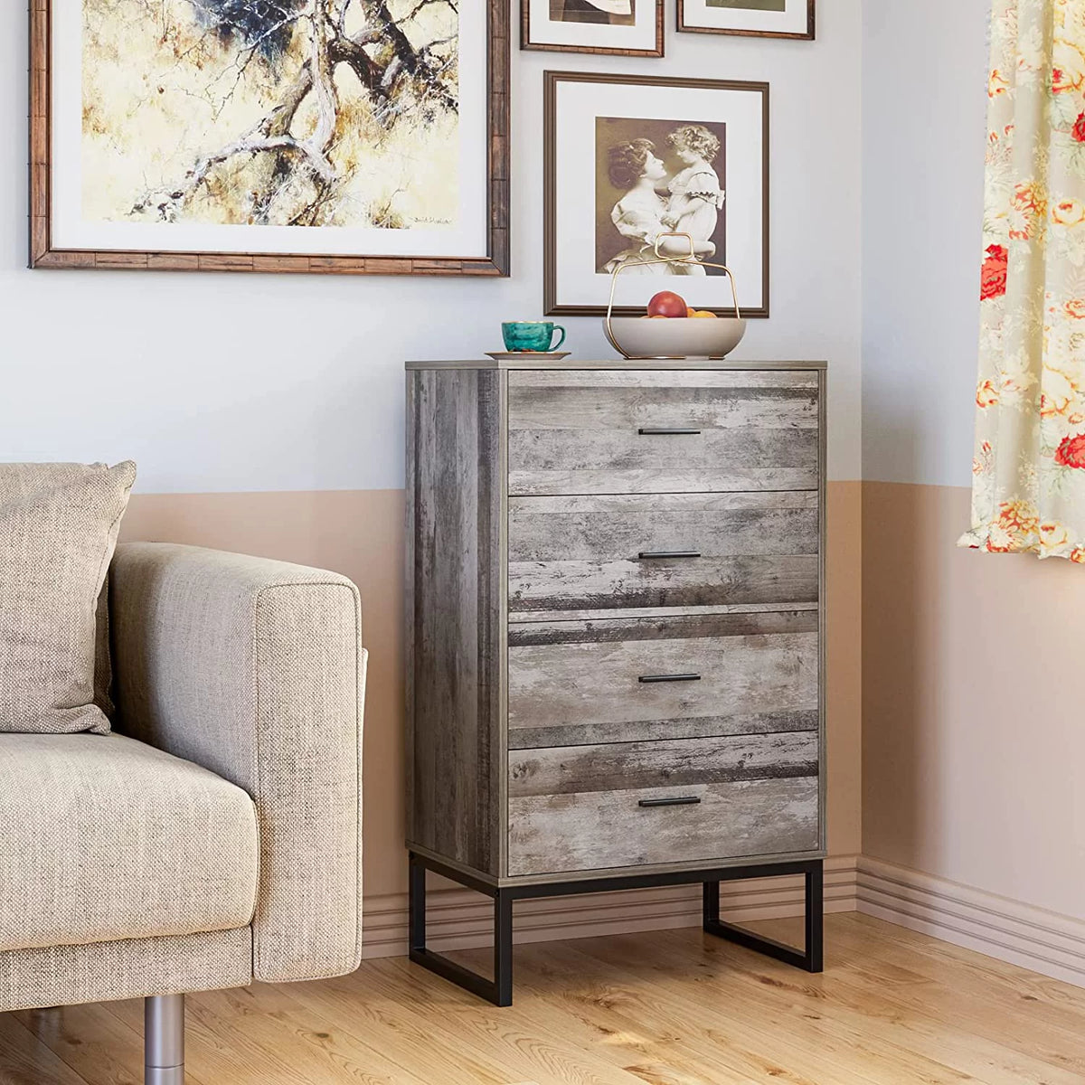 4 Drawer Wood Dresser K489