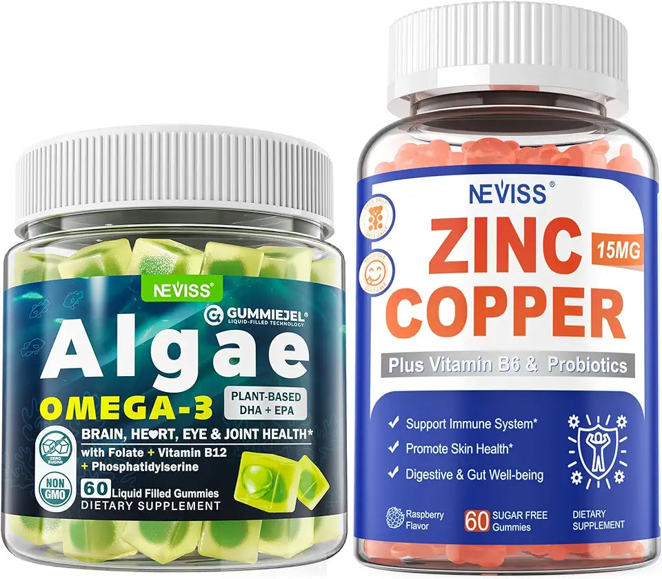 Vegan Omega 3 Gummies 1000mg + Zinc Copper Gummies T227797