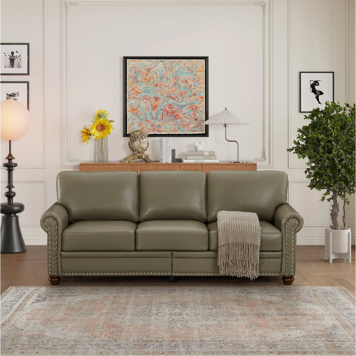 Grey Faux Leather Sofa R375464