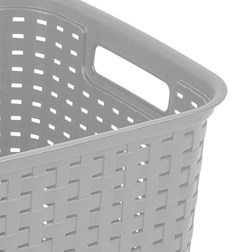 Tall Wicker Weave Plastic Laundry Hamper, 6 Pack B738