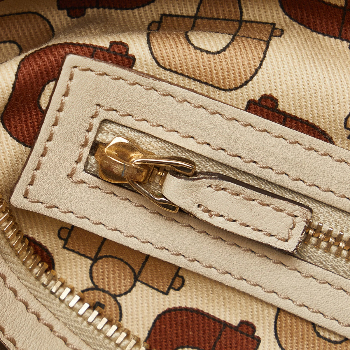 White Calf Leather Boston Bag G35466