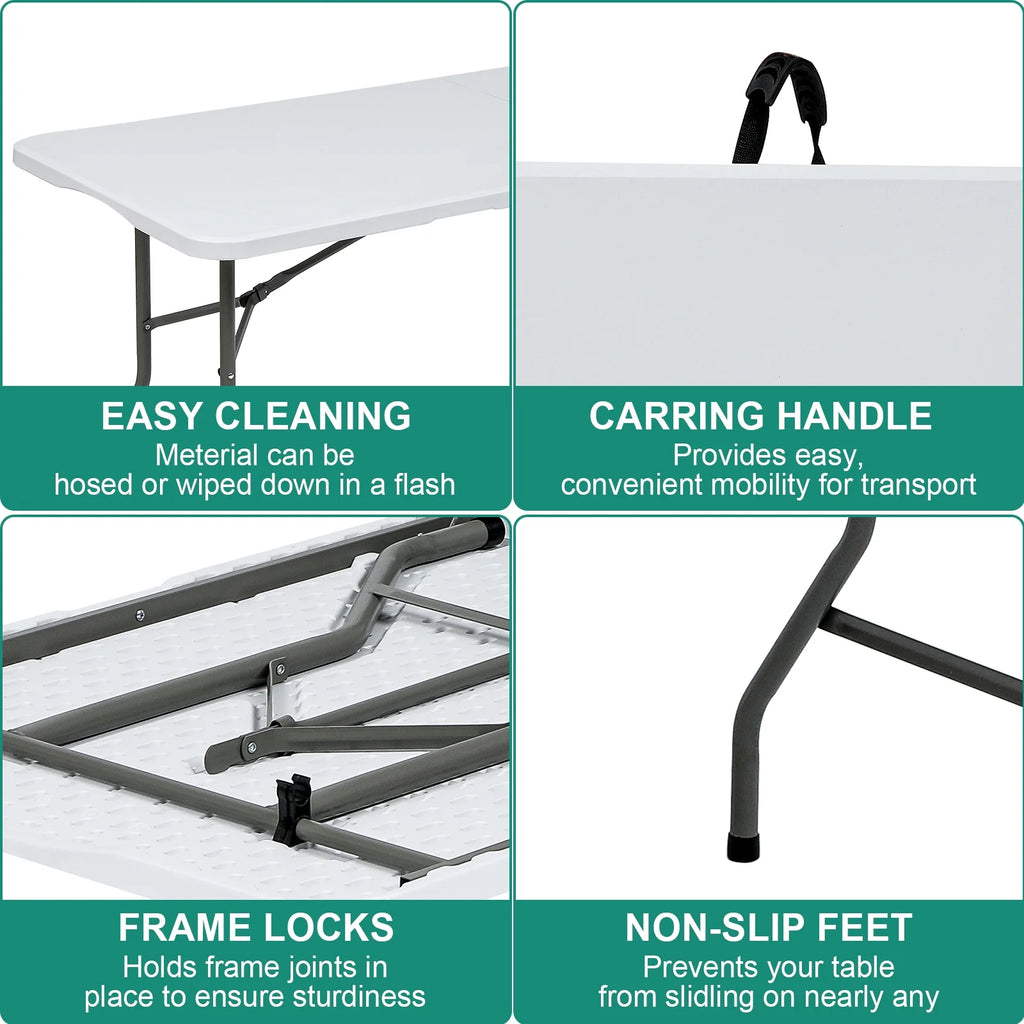 White 6ft Plastic Folding Table X236
