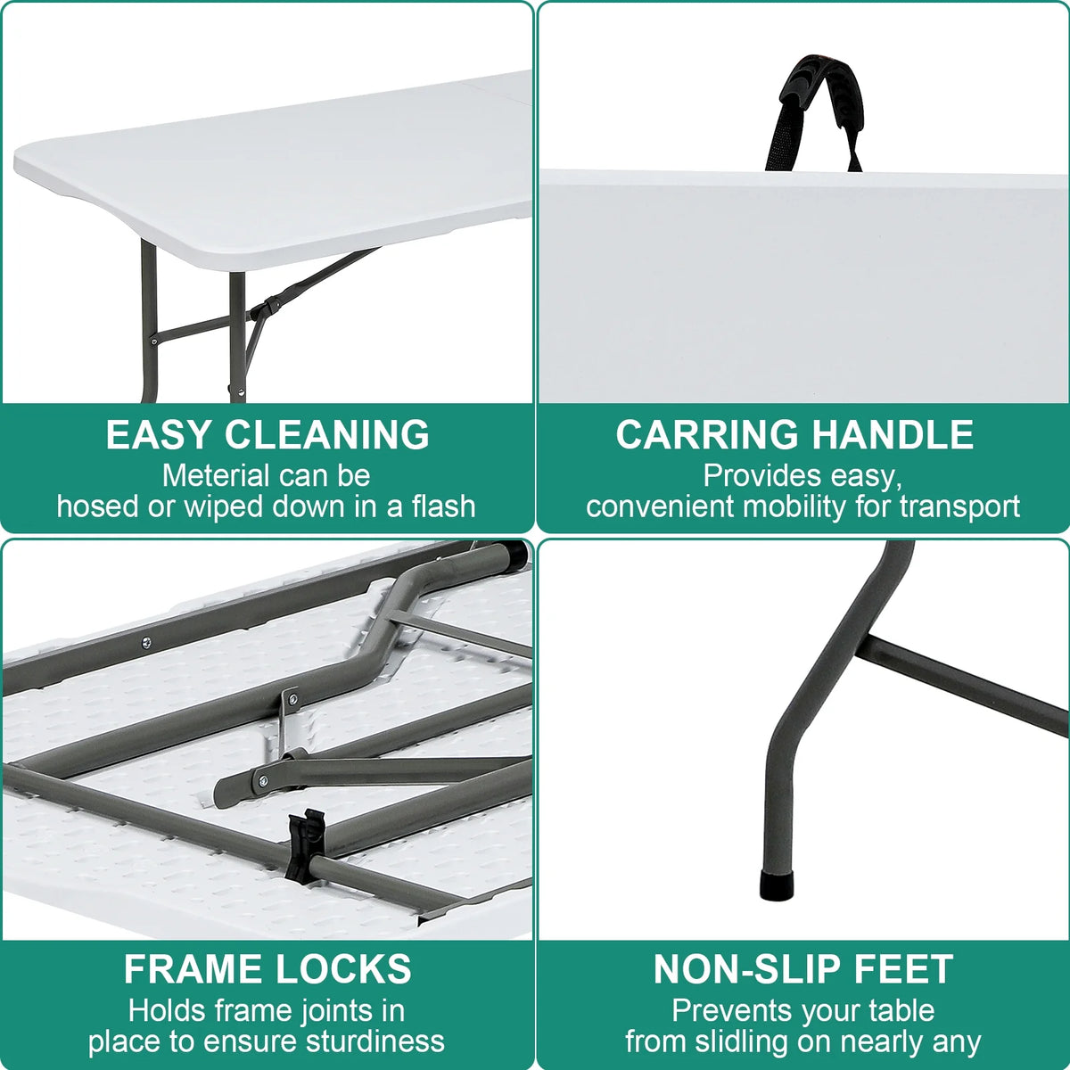 White 6ft Plastic Folding Table X236
