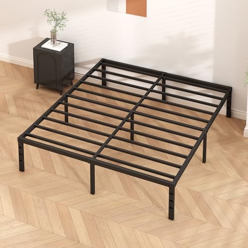 18 Inch Tall Black Metal Platform Twin Size Bed Frame F1262