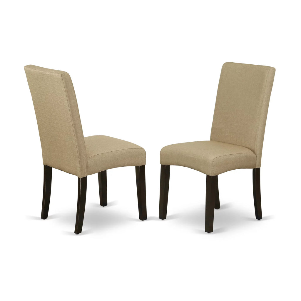 5 Pc Square Dining Table with Butterfly Leaf and Four Parson Chair Brown P27656