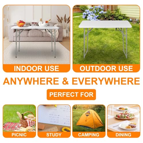 White 4ft Plastic Folding Table J65867