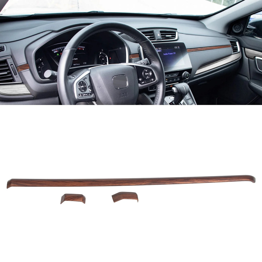 Interior Center Console Upper Stripe Panel Cover Trim Peach Wood Grain H80849