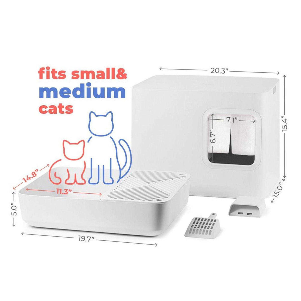Cat Litter Box with Scoop and Holder B150