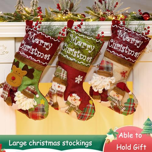 Set of 3 Christmas Stockings E146040