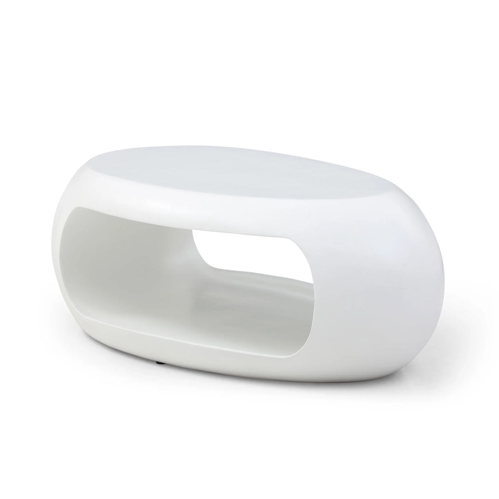 White Oval Fiberglass Coffee Table L12500