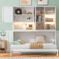 Twin Murphy Bed with Storage Cabinet and Shelves T664