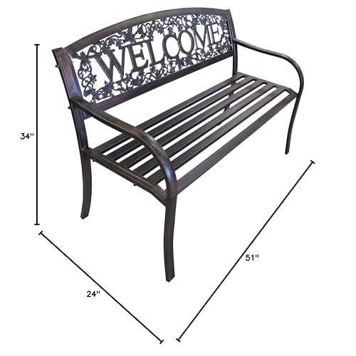 Metal Welcome Outdoor Bench H4723