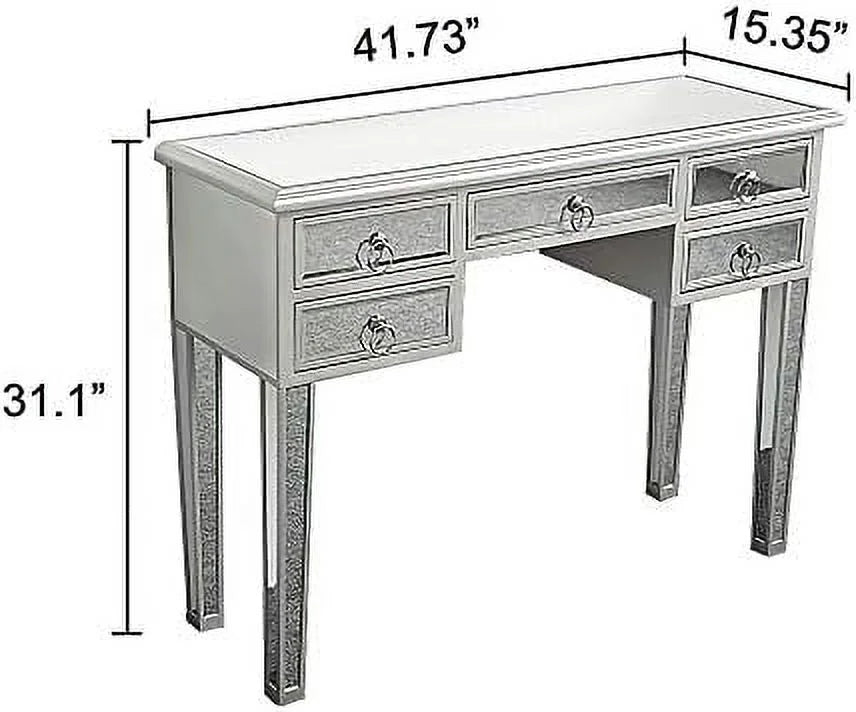 Mirrored Vanity Dressing Table with 5 Drawers I335