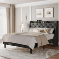 Full Wingback Upholstered Storage Headboard Bed Frame A5540