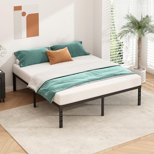 18 Inch Tall Black Metal Platform Twin Size Bed Frame F1262