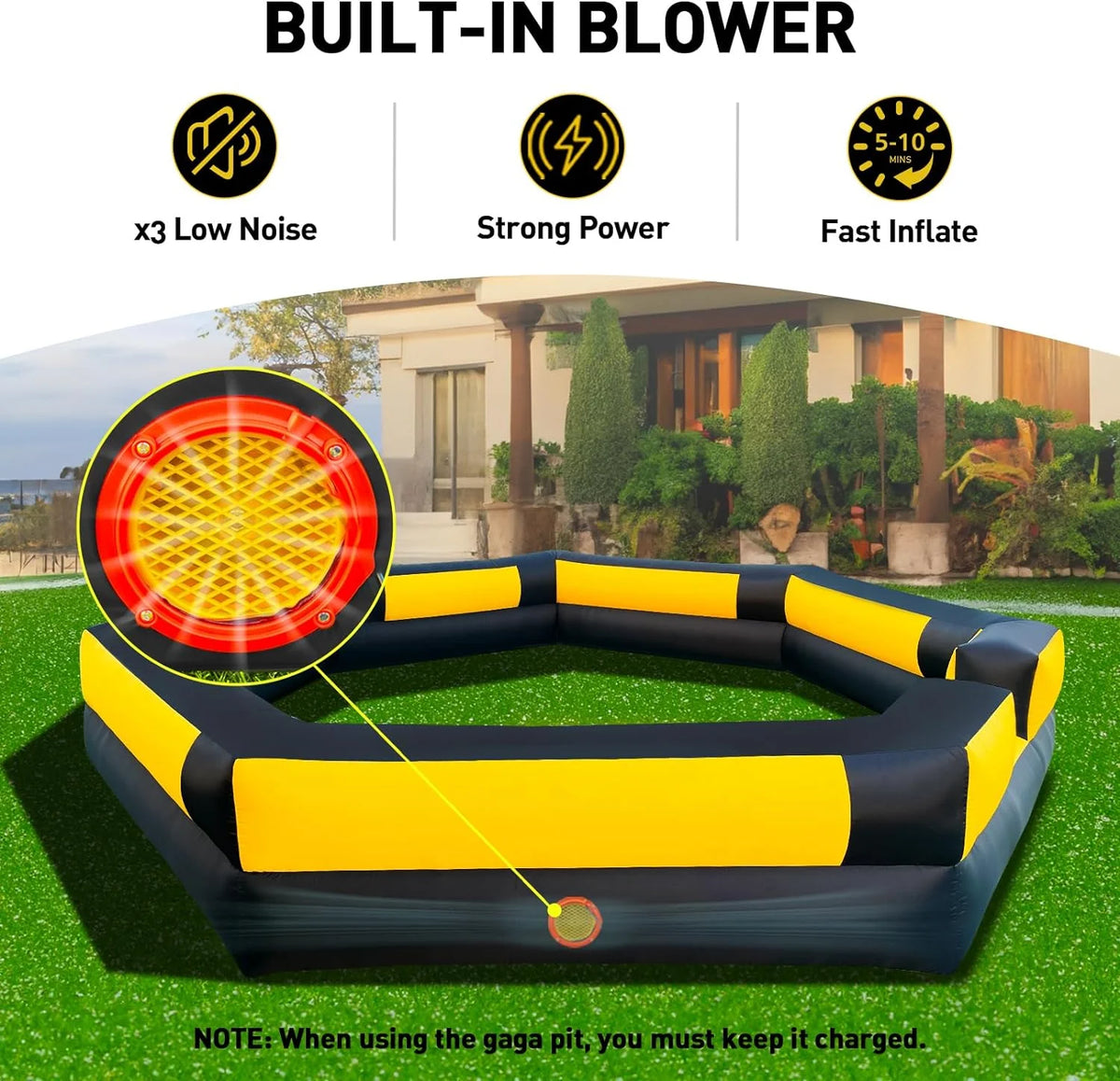 15FT Inflatable Gaga Ball Pit with Blower B800507