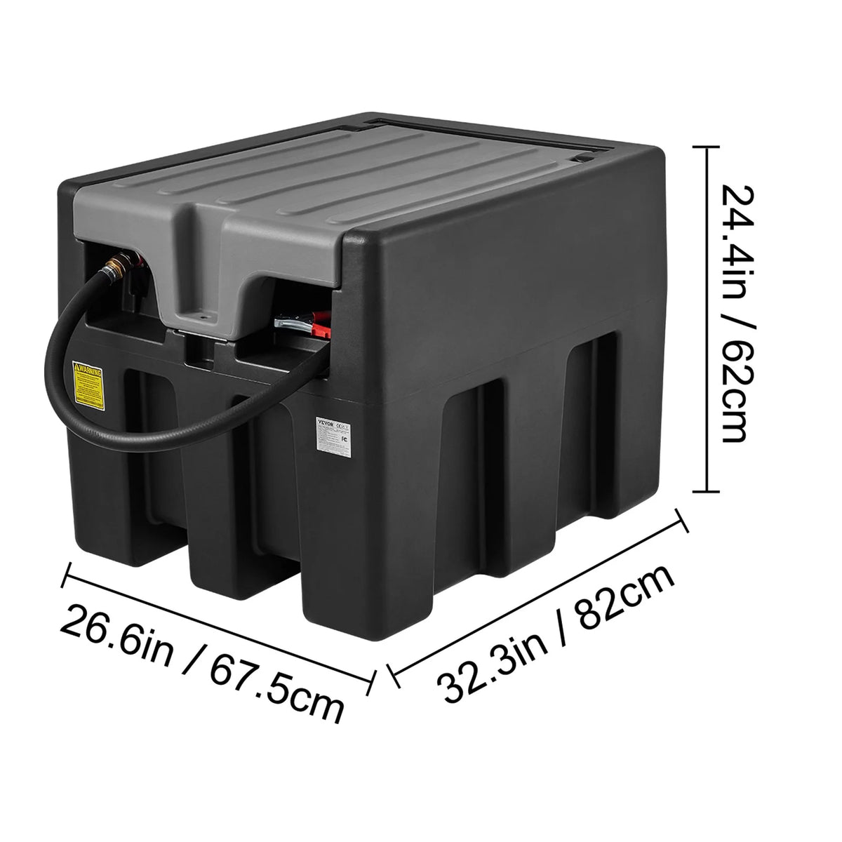 Portable 58 Gal Diesel Fuel Tank with 12V Transfer Pump F949