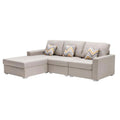 Beige Fabric Reversible Sectional Sofa Chaise N115
