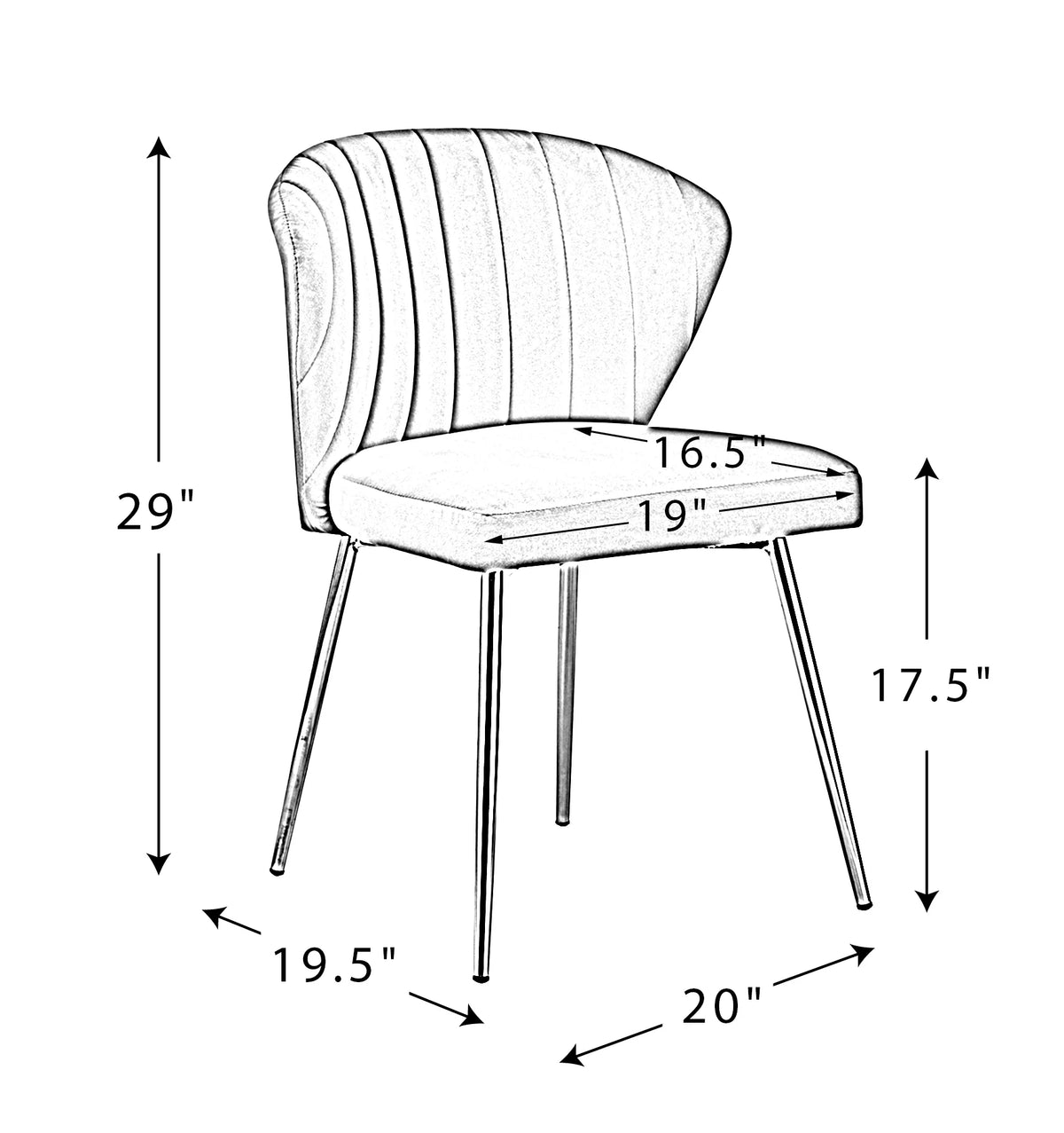 Navy Velvet Upholstered Dining Chair E35235