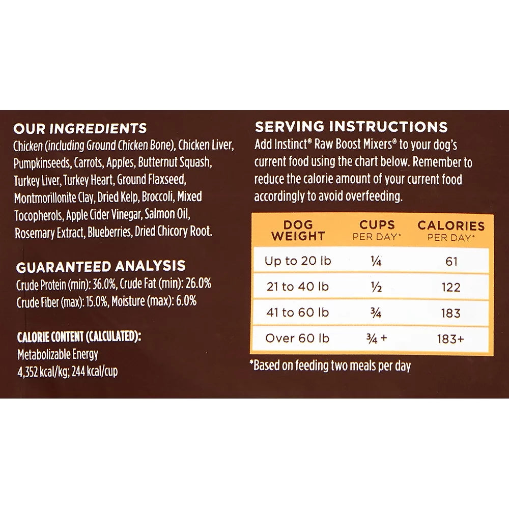 Freeze Dried Raw Boost Mixers Grain-Free Chicken Dog Food Topper 6 oz K925973