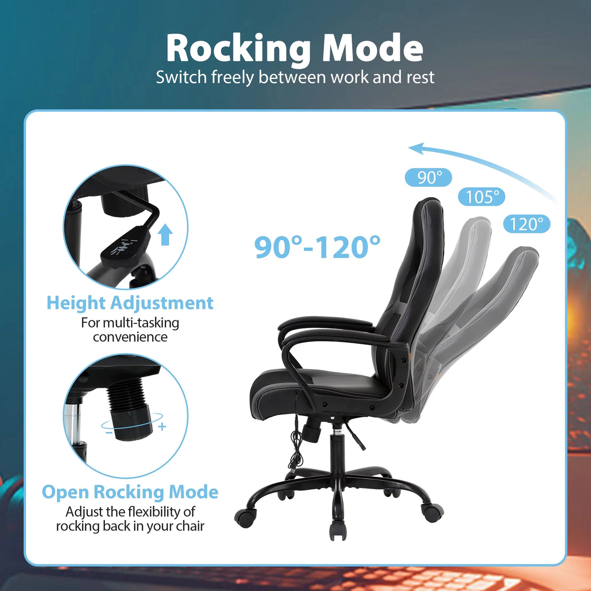 Massage PU Leather Ergonomic Gaming Chair G432