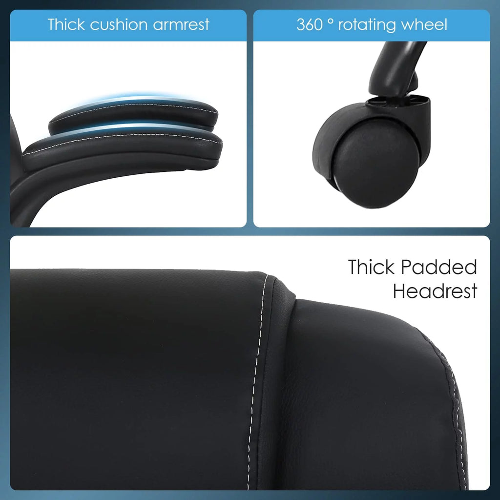 Black Ergonomic High Back PU Leather Office Chair with Lumbar Support V500105