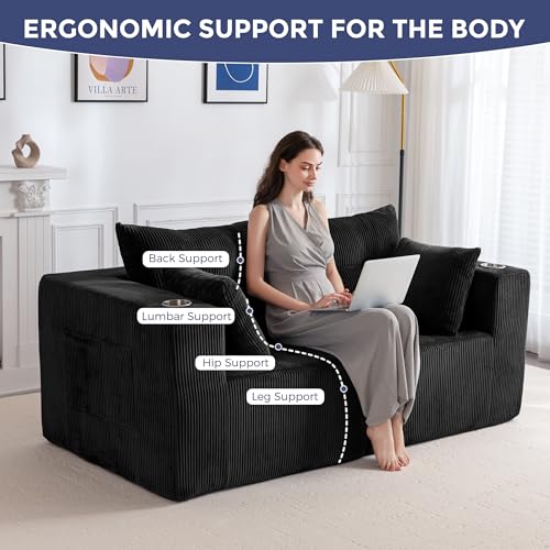U Shaped Modular Sectional Sofa with 2 Ottomans Grey V294