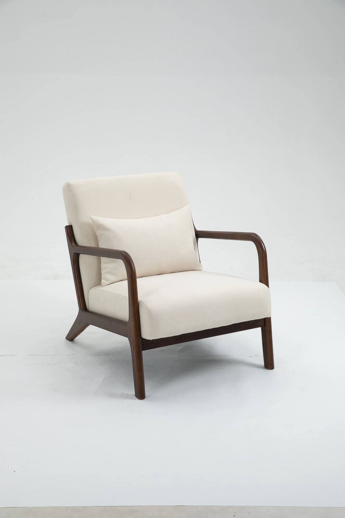 Mid Century Modern Upholstered Accent Chair with Wood Frame I7568