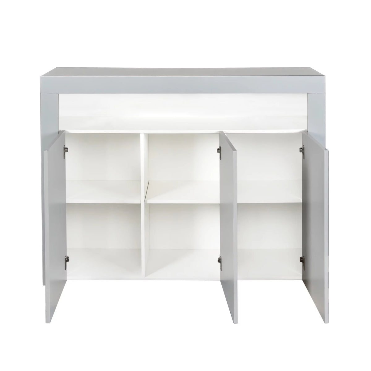 Black High Gloss Sideboard Storage Cabinet with LED Light T676943