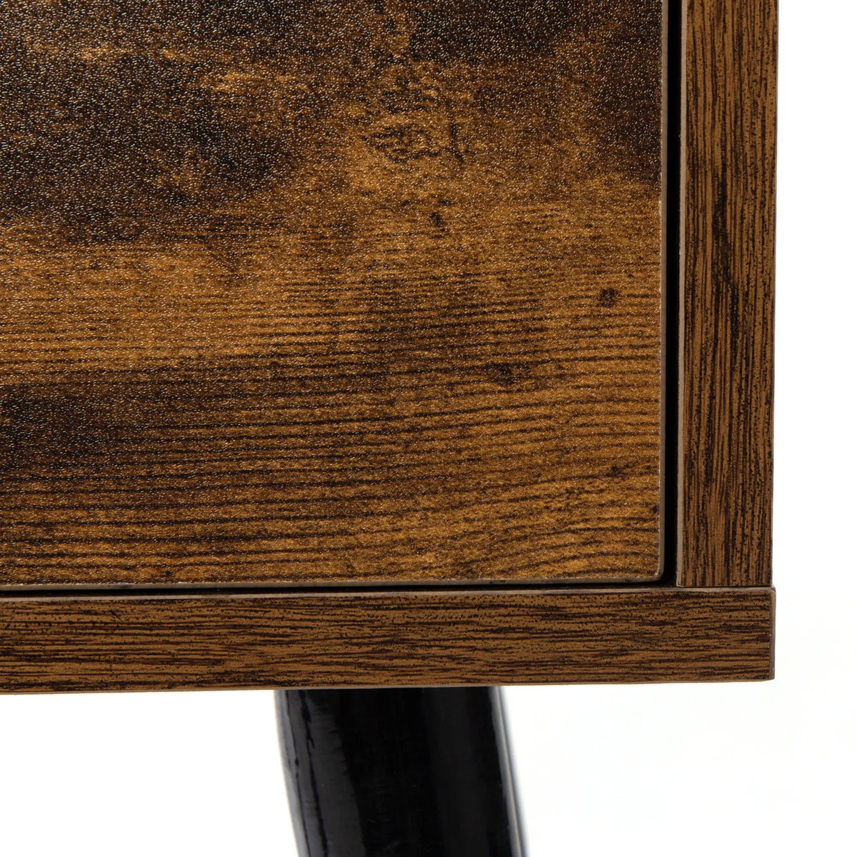 Rustic Brown End Tables with Storage Drawers and Shelf, Set of 2 D4034